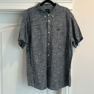 Men’s Like New RVCA Short Sleeve Linen Button Down Casual Shirt